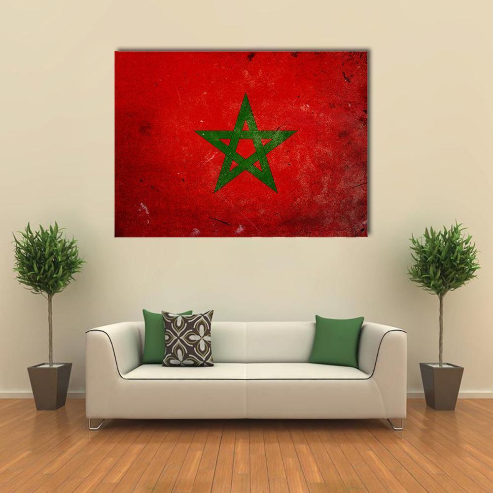 Flag Of Morocco Canvas Wall Art-1 Piece-Gallery Wrap-48" x 32"-Tiaracle