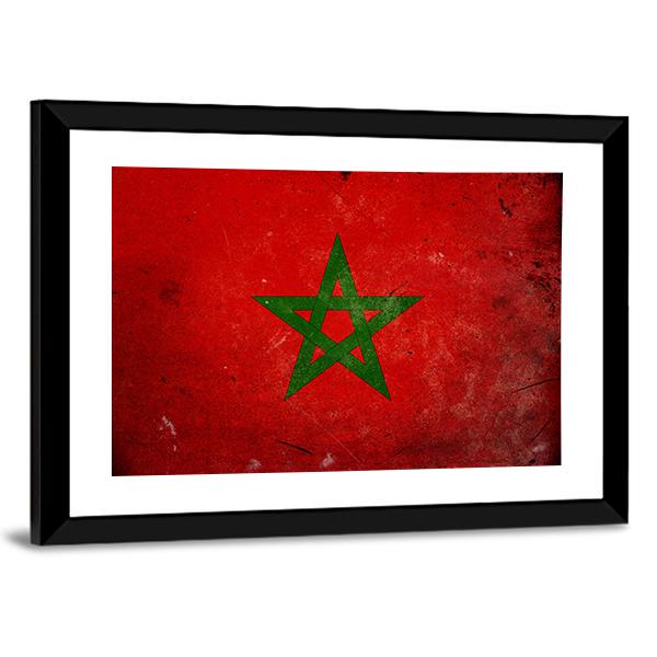 Flag Of Morocco Canvas Wall Art-3 Horizontal-Gallery Wrap-25" x 16"-Tiaracle