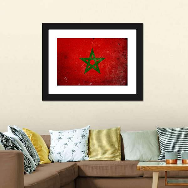 Flag Of Morocco Canvas Wall Art-3 Horizontal-Gallery Wrap-25" x 16"-Tiaracle