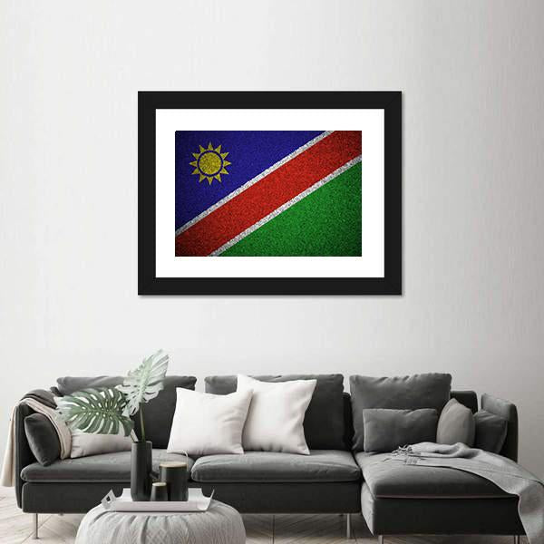 Flag Of Namibia Canvas Wall Art-1 Piece-Framed Print-20" x 16"-Tiaracle
