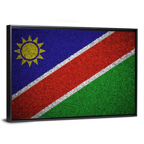 Flag Of Namibia Canvas Wall Art-3 Horizontal-Gallery Wrap-25" x 16"-Tiaracle