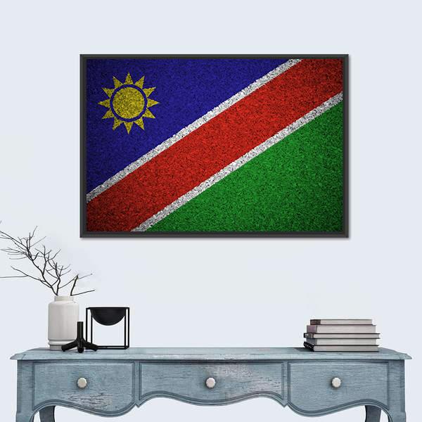 Flag Of Namibia Canvas Wall Art-3 Horizontal-Gallery Wrap-25" x 16"-Tiaracle
