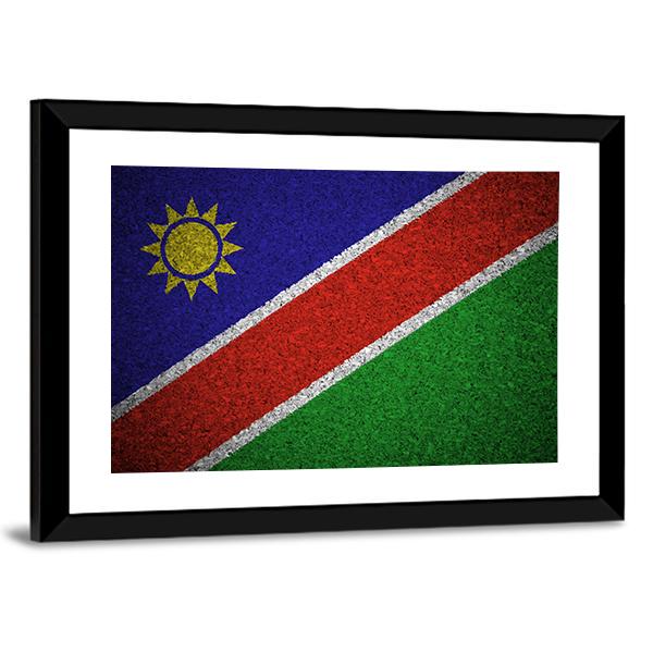 Flag Of Namibia Canvas Wall Art-3 Horizontal-Gallery Wrap-25" x 16"-Tiaracle