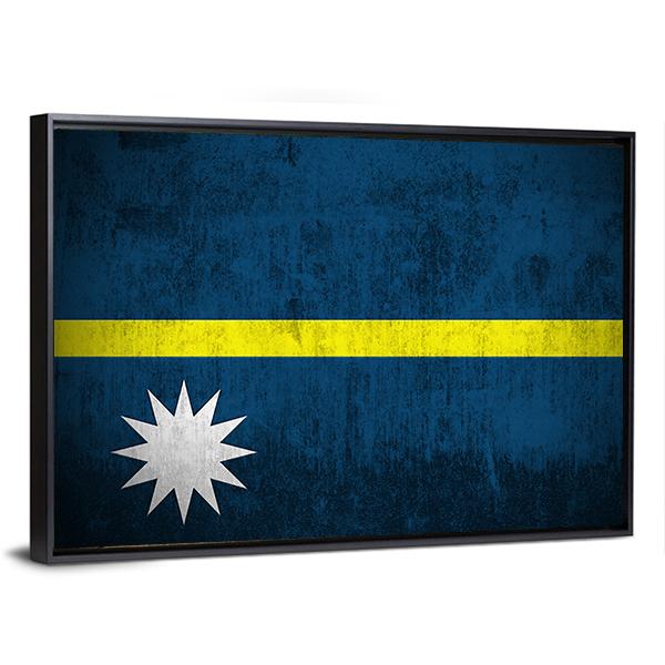 Flag Of Nauru Canvas Wall Art-3 Horizontal-Gallery Wrap-25" x 16"-Tiaracle
