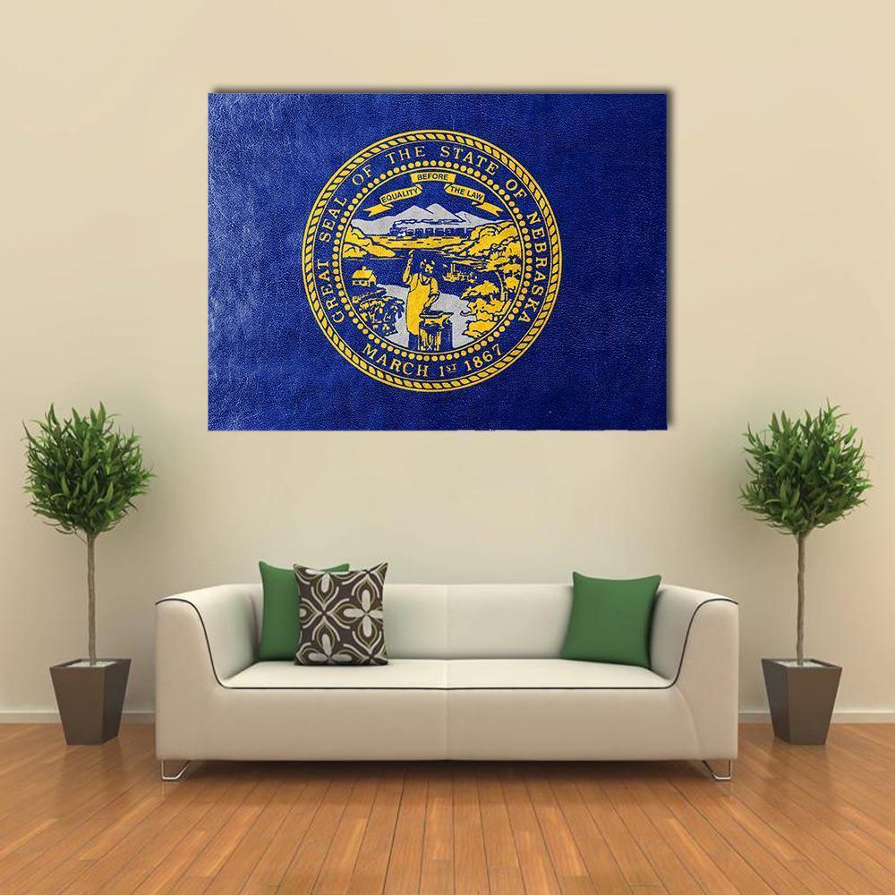 Flag Of Nebraska Canvas Wall Art-1 Piece-Gallery Wrap-48" x 32"-Tiaracle