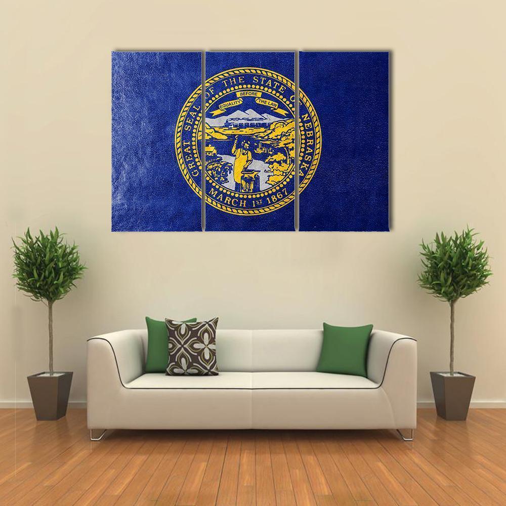 Flag Of Nebraska Canvas Wall Art-3 Horizontal-Gallery Wrap-37" x 24"-Tiaracle