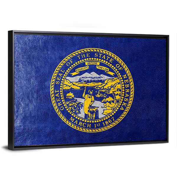 Flag Of Nebraska Canvas Wall Art-3 Horizontal-Gallery Wrap-25" x 16"-Tiaracle