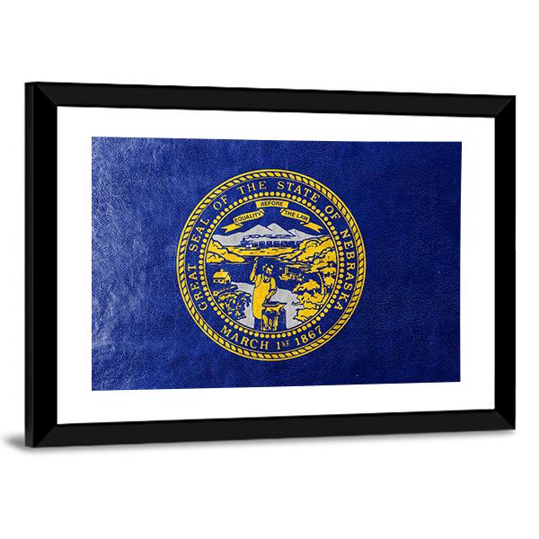 Flag Of Nebraska Canvas Wall Art-3 Horizontal-Gallery Wrap-25" x 16"-Tiaracle