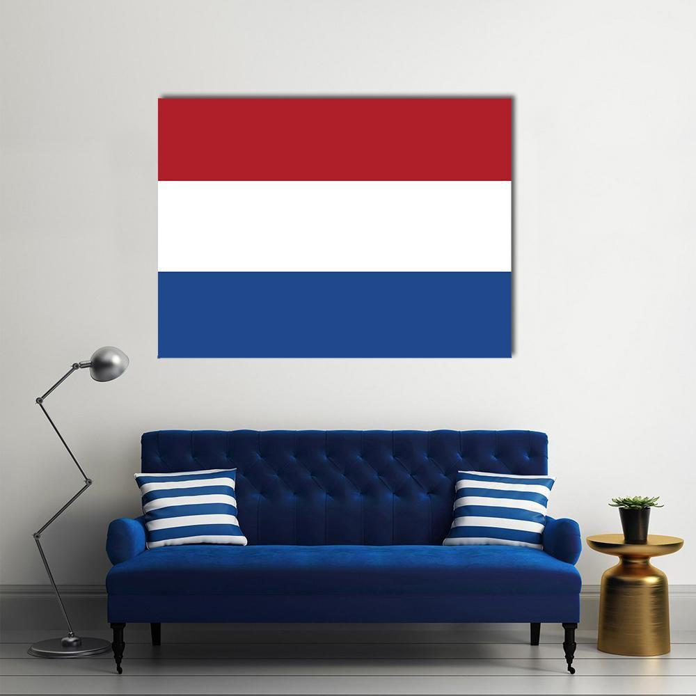 Flag Of Netherlands Canvas Wall Art-1 Piece-Gallery Wrap-48" x 32"-Tiaracle