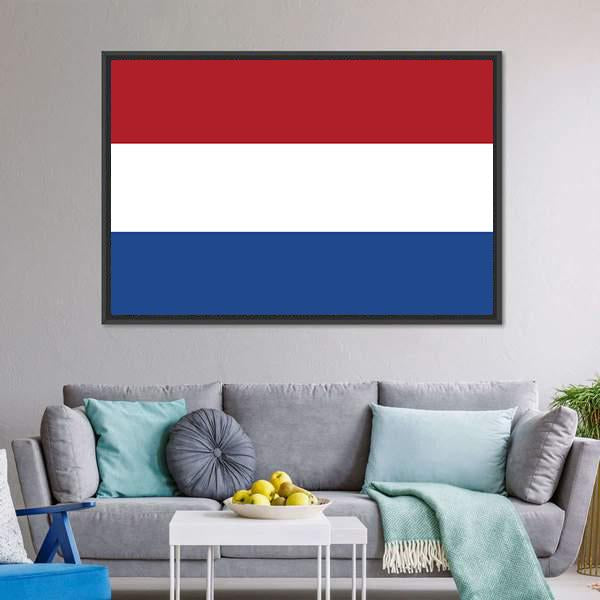 Flag Of Netherlands Canvas Wall Art-3 Horizontal-Gallery Wrap-25" x 16"-Tiaracle