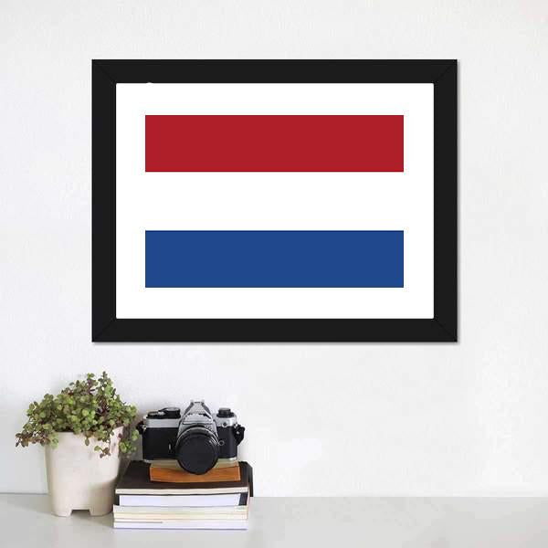 Flag Of Netherlands Canvas Wall Art-1 Piece-Framed Print-20" x 16"-Tiaracle
