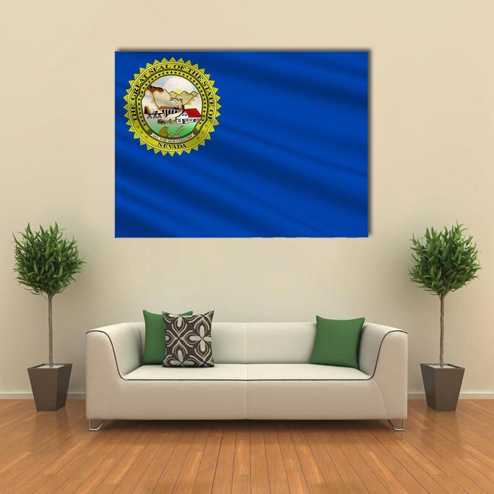Flag Of Nevada Canvas Wall Art-1 Piece-Gallery Wrap-48" x 32"-Tiaracle