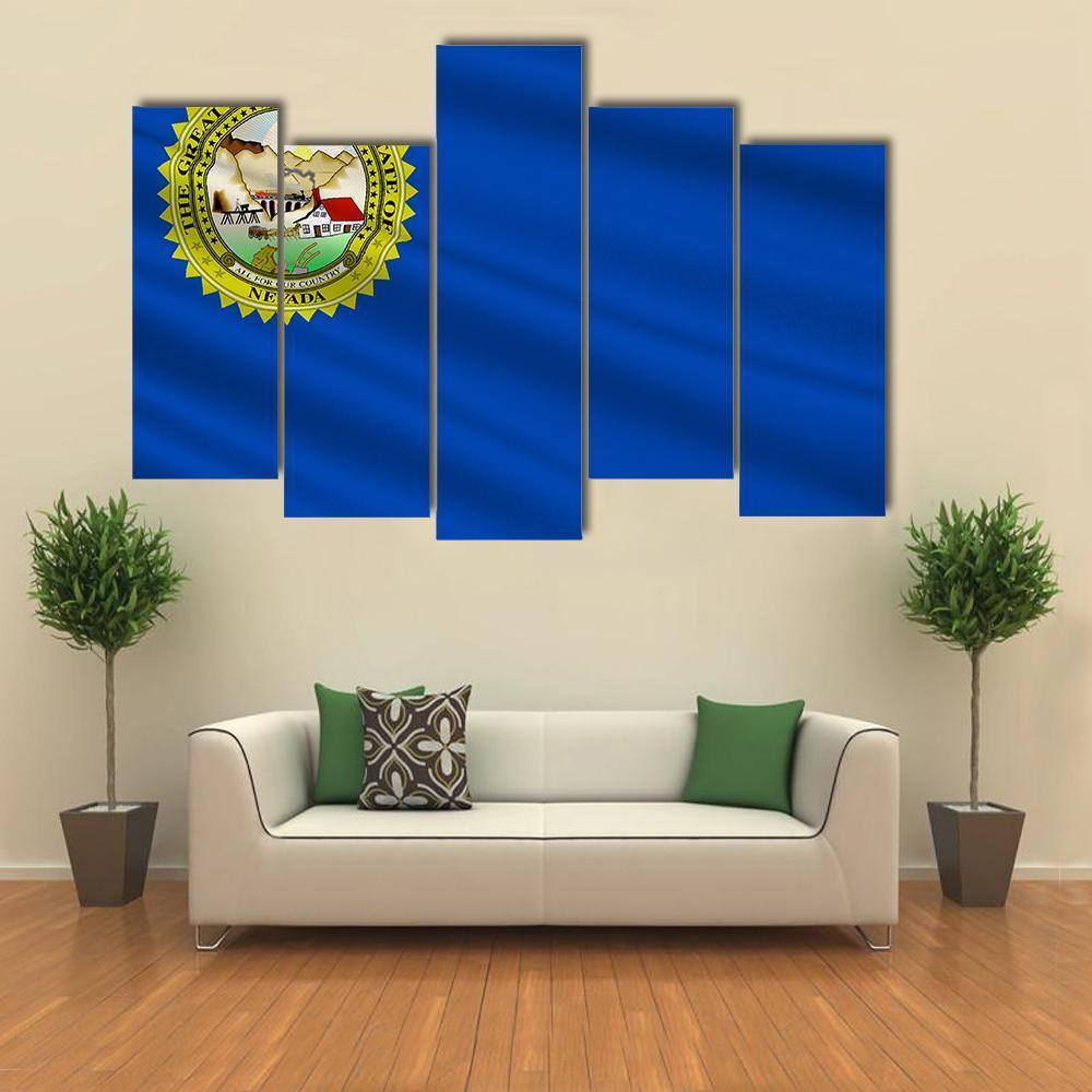 Flag Of Nevada Canvas Wall Art-5 Pop-Gallery Wrap-47" x 32"-Tiaracle