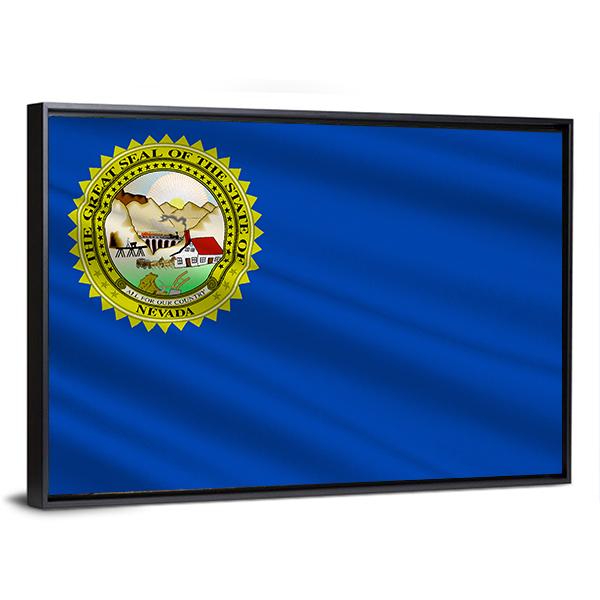 Flag Of Nevada Canvas Wall Art-3 Horizontal-Gallery Wrap-25" x 16"-Tiaracle