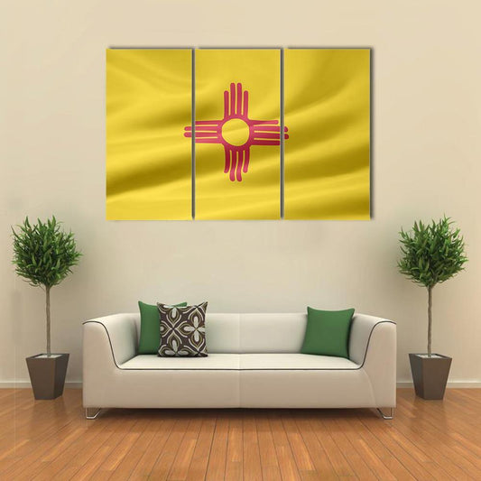 Flag Of New Mexico Canvas Wall Art-3 Horizontal-Gallery Wrap-37" x 24"-Tiaracle