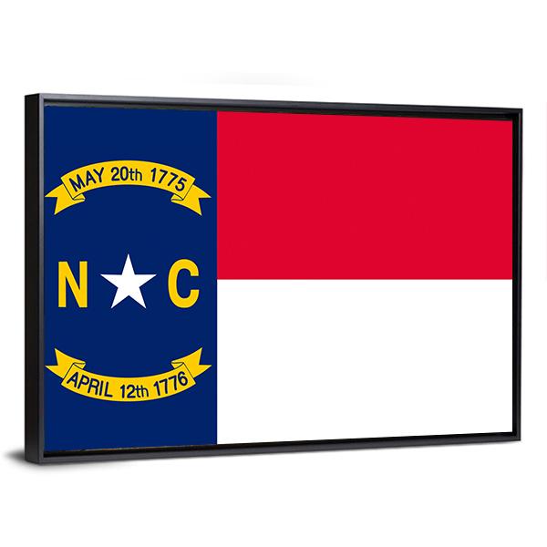 Flag Of North Carolina Canvas Wall Art-3 Horizontal-Gallery Wrap-25" x 16"-Tiaracle
