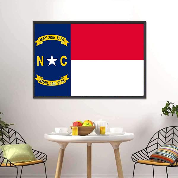 Flag Of North Carolina Canvas Wall Art-3 Horizontal-Gallery Wrap-25" x 16"-Tiaracle