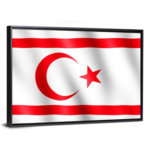 Flag Of Northern Cyprus Canvas Wall Art-3 Horizontal-Gallery Wrap-25" x 16"-Tiaracle