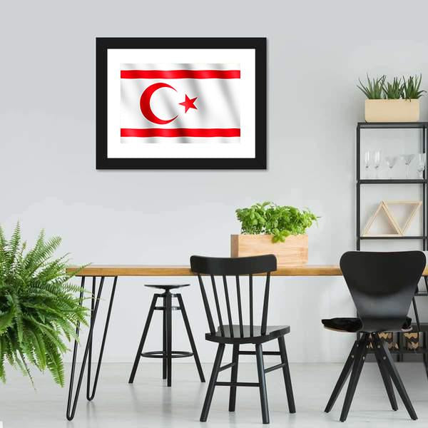 Flag Of Northern Cyprus Canvas Wall Art-3 Horizontal-Gallery Wrap-25" x 16"-Tiaracle