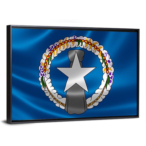 Flag Of Northern Mariana Islands Canvas Wall Art-3 Horizontal-Gallery Wrap-25" x 16"-Tiaracle