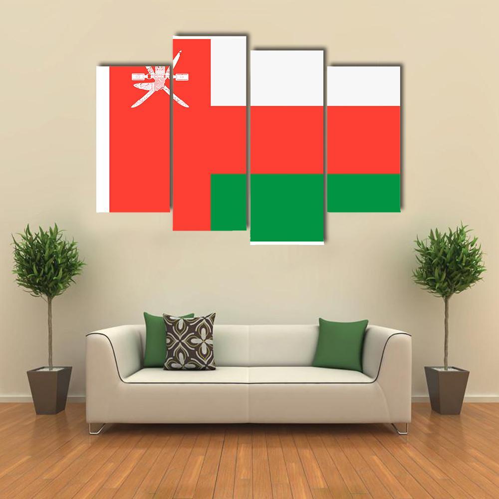 Flag Of Oman Canvas Wall Art-4 Pop-Gallery Wrap-50" x 32"-Tiaracle