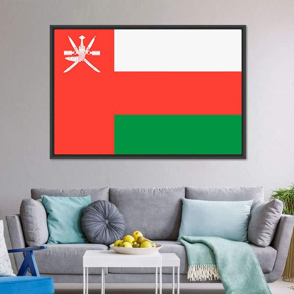 Flag Of Oman Canvas Wall Art-3 Horizontal-Gallery Wrap-25" x 16"-Tiaracle