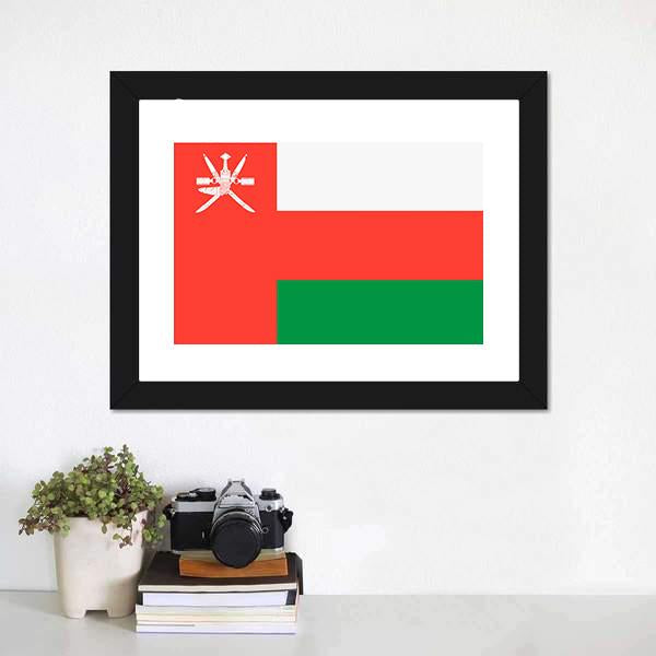 Flag Of Oman Canvas Wall Art-1 Piece-Framed Print-20" x 16"-Tiaracle