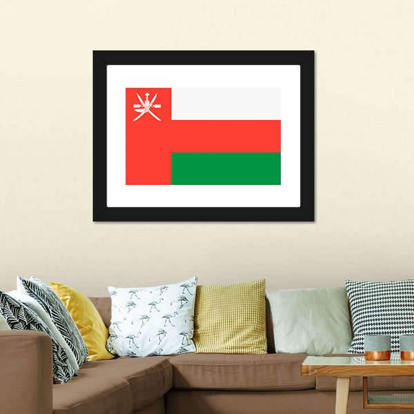 Flag Of Oman Canvas Wall Art-3 Horizontal-Gallery Wrap-25" x 16"-Tiaracle