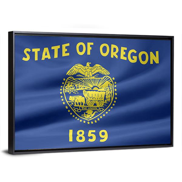 Flag Of Oregon Canvas Wall Art-3 Horizontal-Gallery Wrap-25" x 16"-Tiaracle