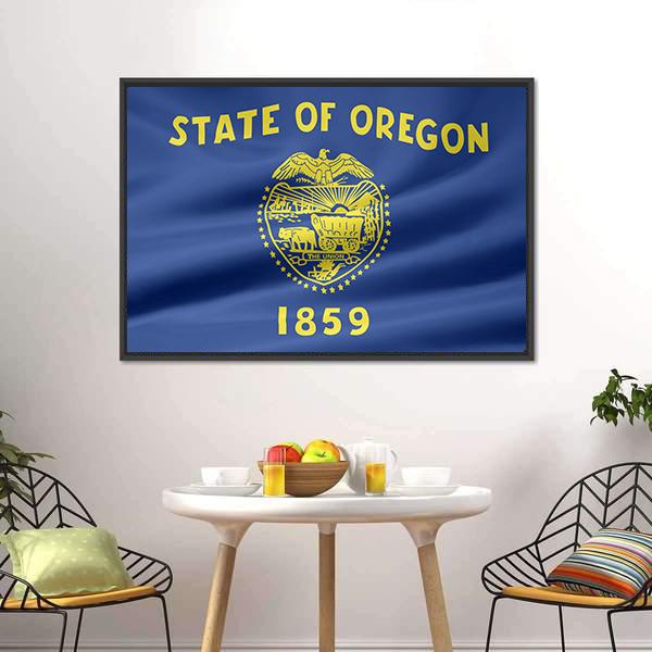 Flag Of Oregon Canvas Wall Art-3 Horizontal-Gallery Wrap-25" x 16"-Tiaracle