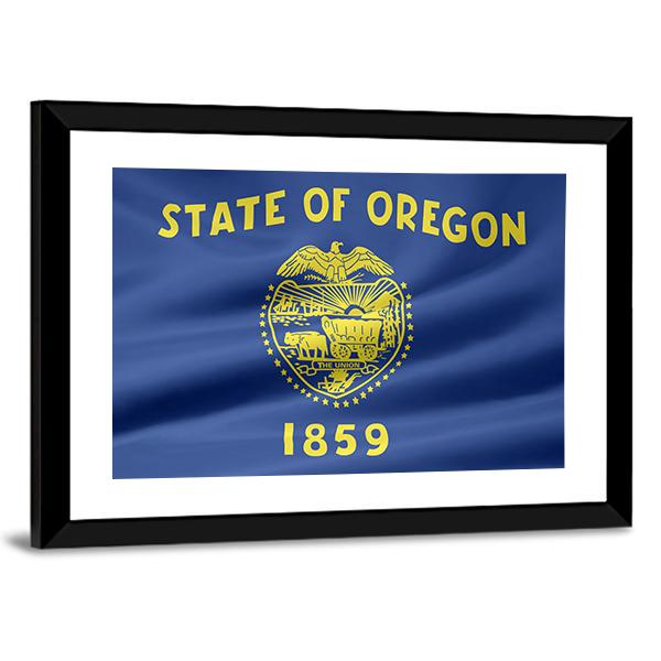 Flag Of Oregon Canvas Wall Art-3 Horizontal-Gallery Wrap-25" x 16"-Tiaracle