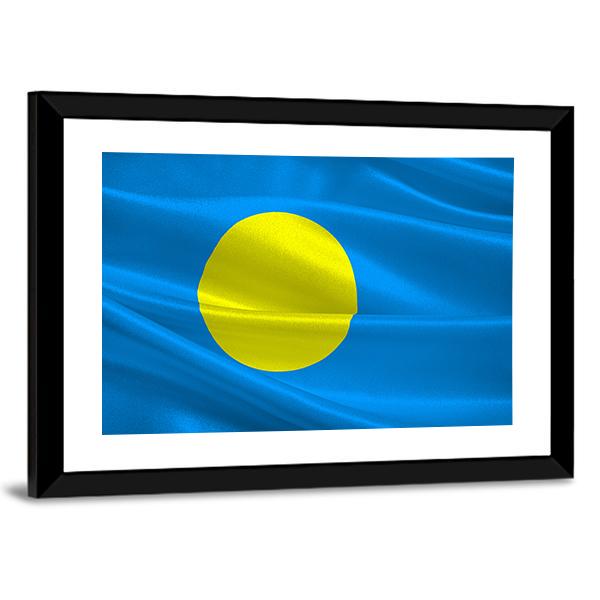 Flag Of Palau Canvas Wall Art-3 Horizontal-Gallery Wrap-25" x 16"-Tiaracle
