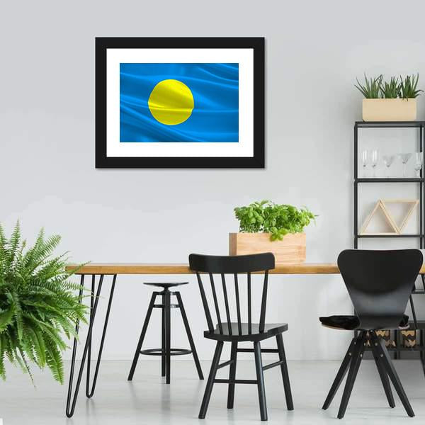 Flag Of Palau Canvas Wall Art-3 Horizontal-Gallery Wrap-25" x 16"-Tiaracle