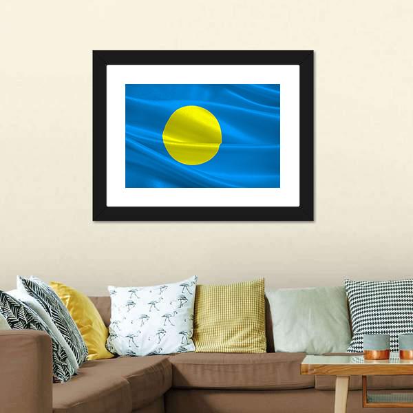 Flag Of Palau Canvas Wall Art-3 Horizontal-Gallery Wrap-25" x 16"-Tiaracle