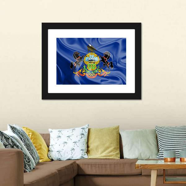 Flag Of Pennsylvania Canvas Wall Art-3 Horizontal-Gallery Wrap-25" x 16"-Tiaracle