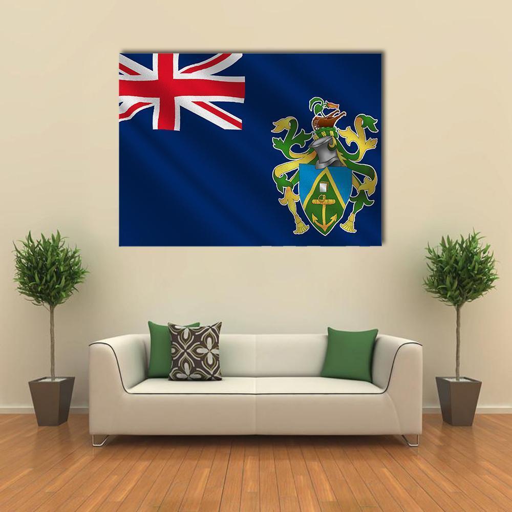 Flag Of Pitcairn Islands Canvas Wall Art-1 Piece-Gallery Wrap-48" x 32"-Tiaracle