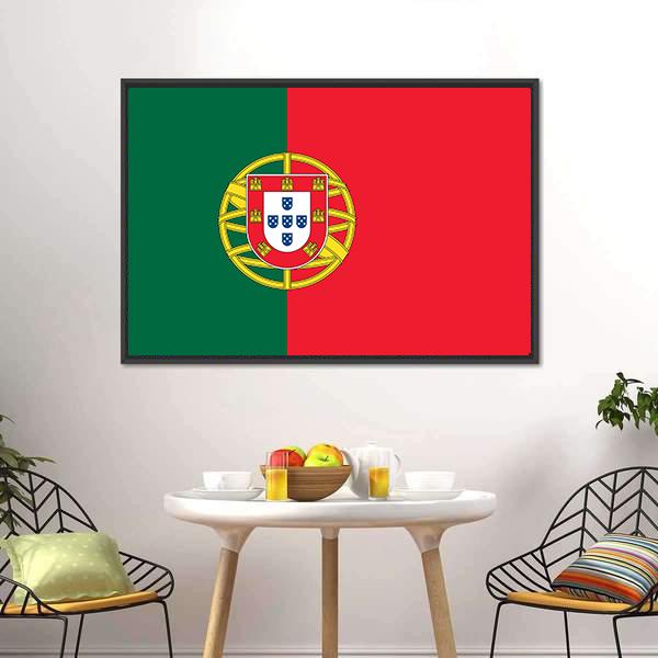 Flag Of Portugal Canvas Wall Art-3 Horizontal-Gallery Wrap-25" x 16"-Tiaracle