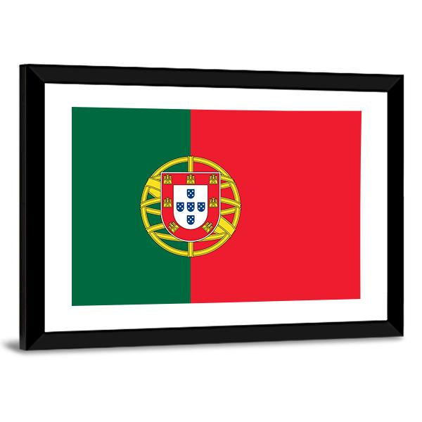 Flag Of Portugal Canvas Wall Art-3 Horizontal-Gallery Wrap-25" x 16"-Tiaracle
