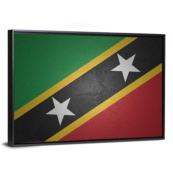 Flag Of Saint Kitts And Nevis Canvas Wall Art-3 Horizontal-Gallery Wrap-25" x 16"-Tiaracle