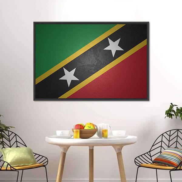 Flag Of Saint Kitts And Nevis Canvas Wall Art-3 Horizontal-Gallery Wrap-25" x 16"-Tiaracle