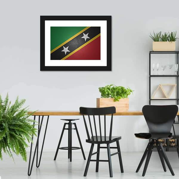 Flag Of Saint Kitts And Nevis Canvas Wall Art-3 Horizontal-Gallery Wrap-25" x 16"-Tiaracle