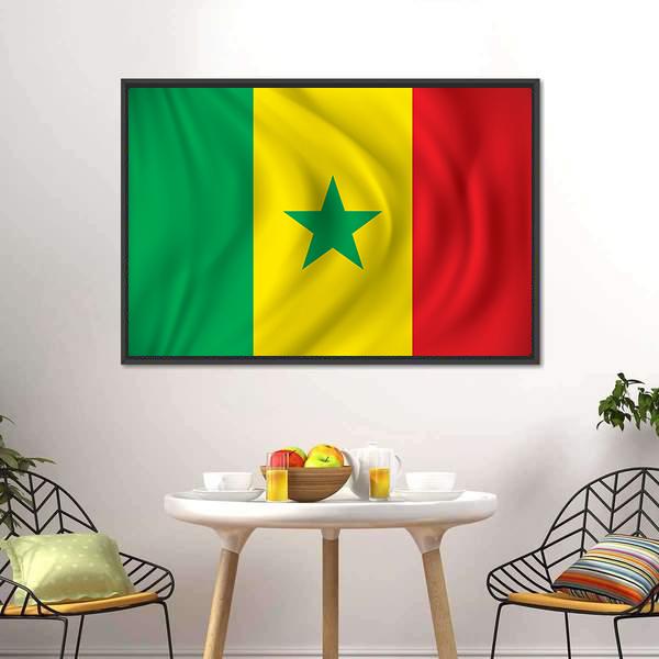 Flag Of Senegal Canvas Wall Art-3 Horizontal-Gallery Wrap-25" x 16"-Tiaracle
