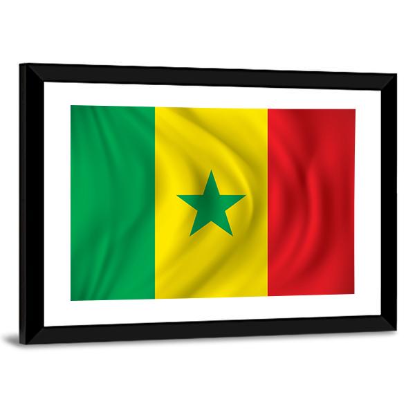 Flag Of Senegal Canvas Wall Art-3 Horizontal-Gallery Wrap-25" x 16"-Tiaracle