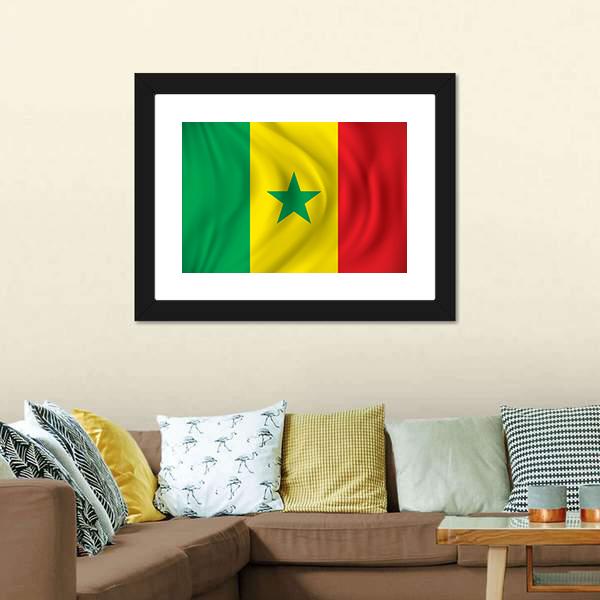 Flag Of Senegal Canvas Wall Art-3 Horizontal-Gallery Wrap-25" x 16"-Tiaracle