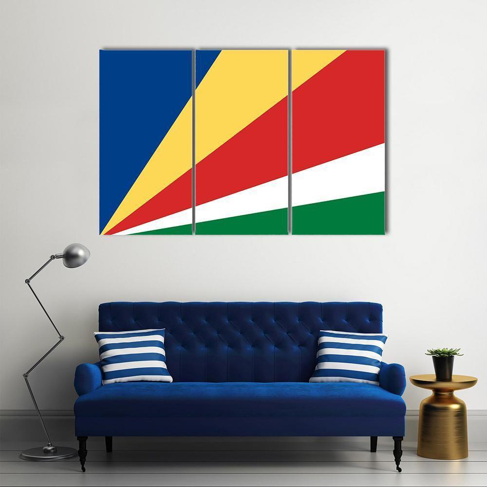 Flag Of Seychelles Canvas Wall Art-3 Horizontal-Gallery Wrap-37" x 24"-Tiaracle