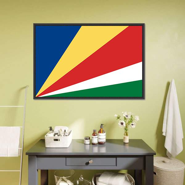 Flag Of Seychelles Canvas Wall Art-3 Horizontal-Gallery Wrap-25" x 16"-Tiaracle
