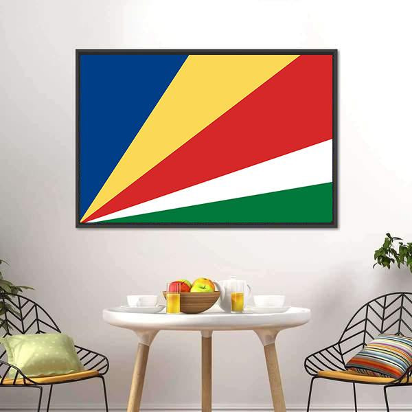 Flag Of Seychelles Canvas Wall Art-1 Piece-Floating Frame-24" x 16"-Tiaracle