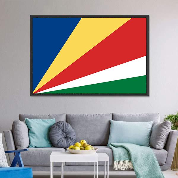 Flag Of Seychelles Canvas Wall Art-3 Horizontal-Gallery Wrap-25" x 16"-Tiaracle