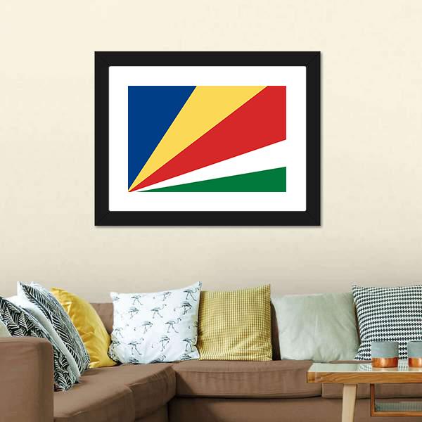 Flag Of Seychelles Canvas Wall Art-1 Piece-Framed Print-20" x 16"-Tiaracle