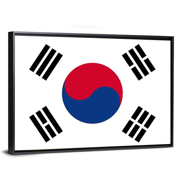 Flag Of South Korea Canvas Wall Art-3 Horizontal-Gallery Wrap-25" x 16"-Tiaracle